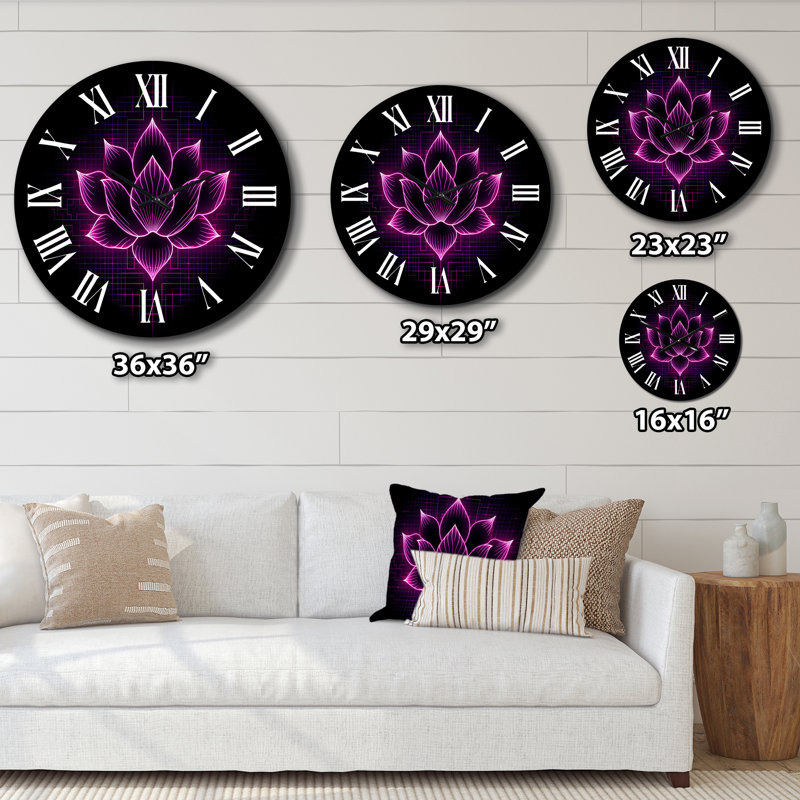 Horloge murale Lotus Magical Luminiscent Blossoming IV, Moyenne