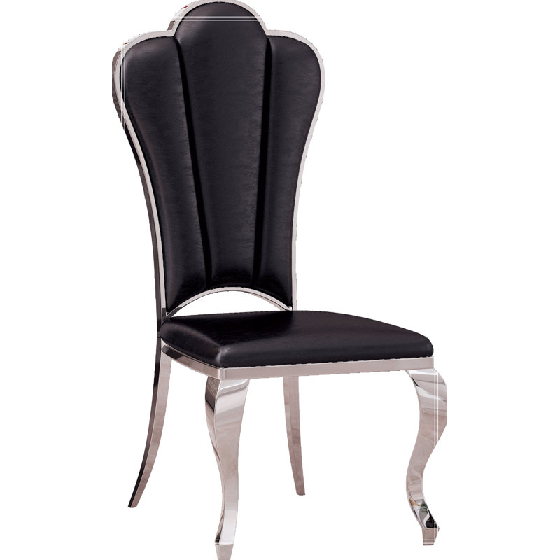 Ensemble de 2 chaises de salle à manger modernes en similicuir, dossier unique avec chaise sans accoudoirs à rayures