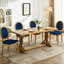 Chaises de salle à manger en velours bleu avec boucle tirée à la main, ressort en acier intérieur de 2 chaises, structure en bois massif, fabriquée à la main