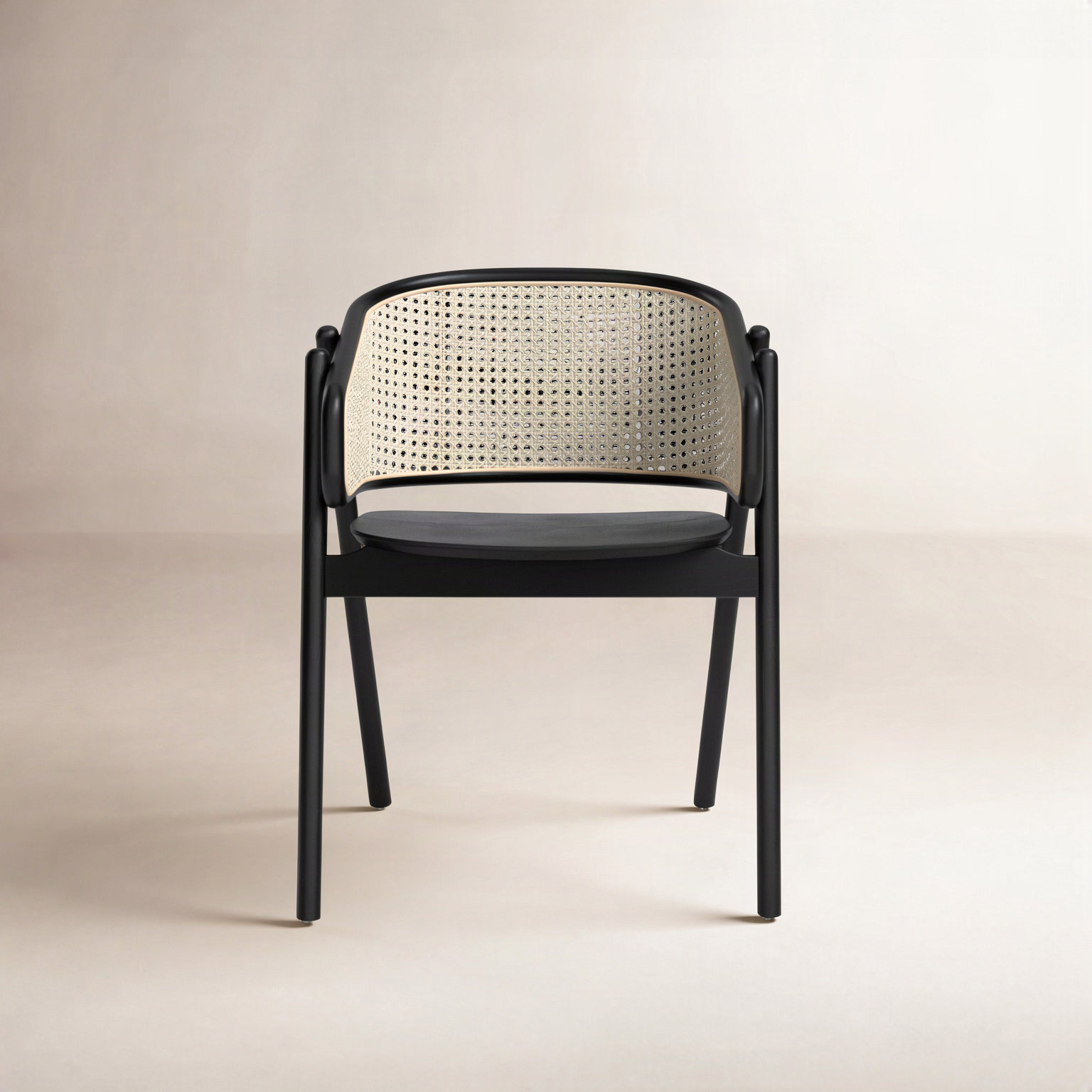 Caraline Dining Armchair, Black/Natural