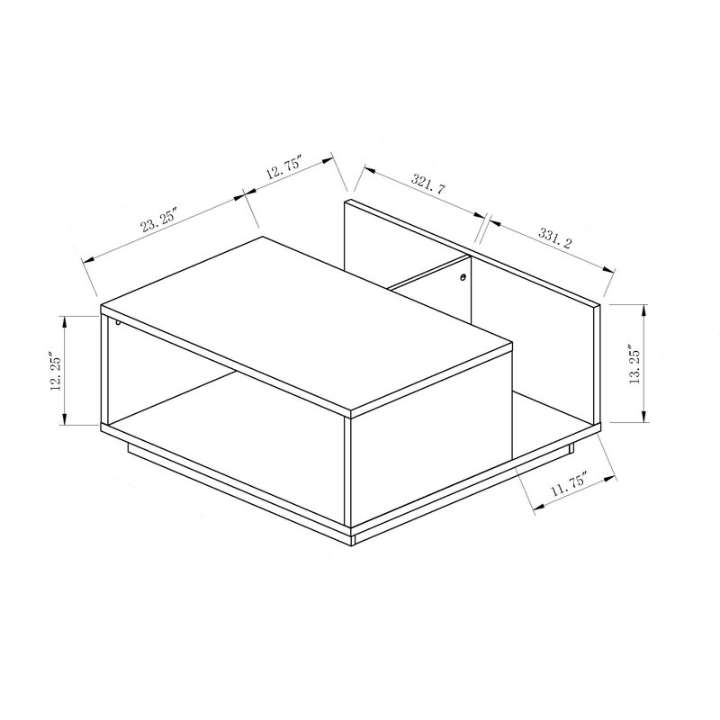 Table basse avec base à panneau plat
