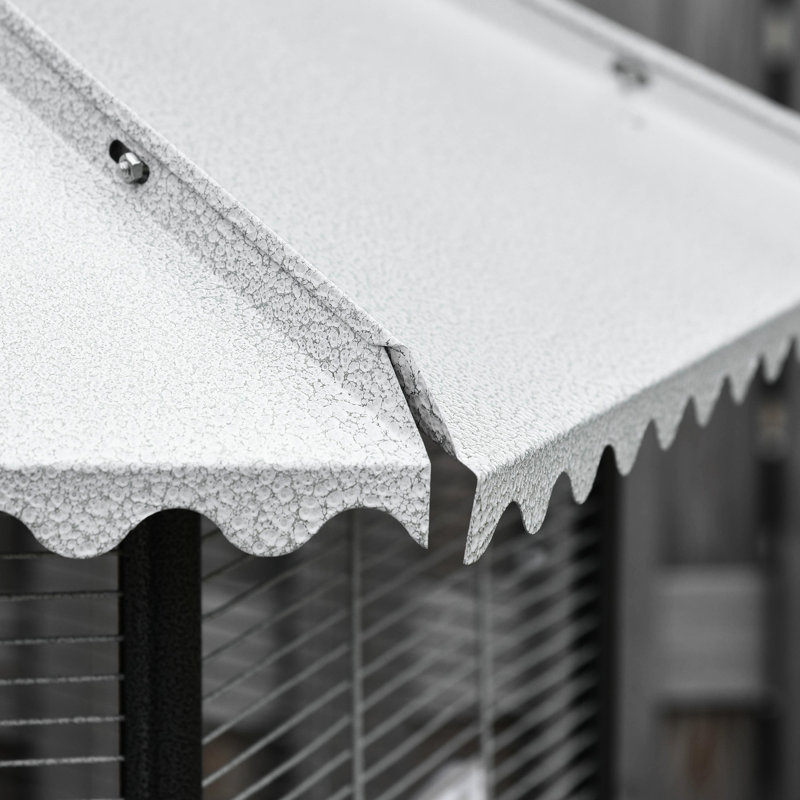 Cage à oiseaux 77 po, solutions de rangement spacieuses pour oiseaux, vol en acier avec rangement, fabrication blanche