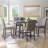 Barneveld Theartis Gray Upholstered Counter Bench