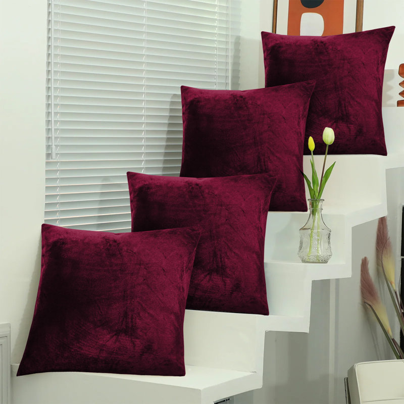 Square Scatter Cushion Cushion Cover, Burgundy