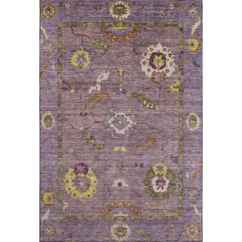 Premium Machine Washable Mayfield AMF2229 Global Rug, 2'6" x 3'10", Merlot