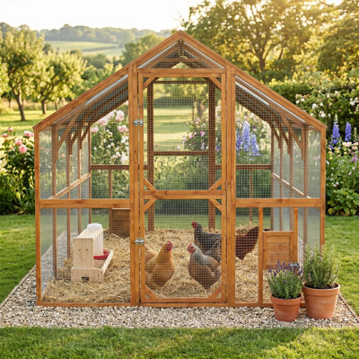 Grand poulailler extérieur en bois 110 po