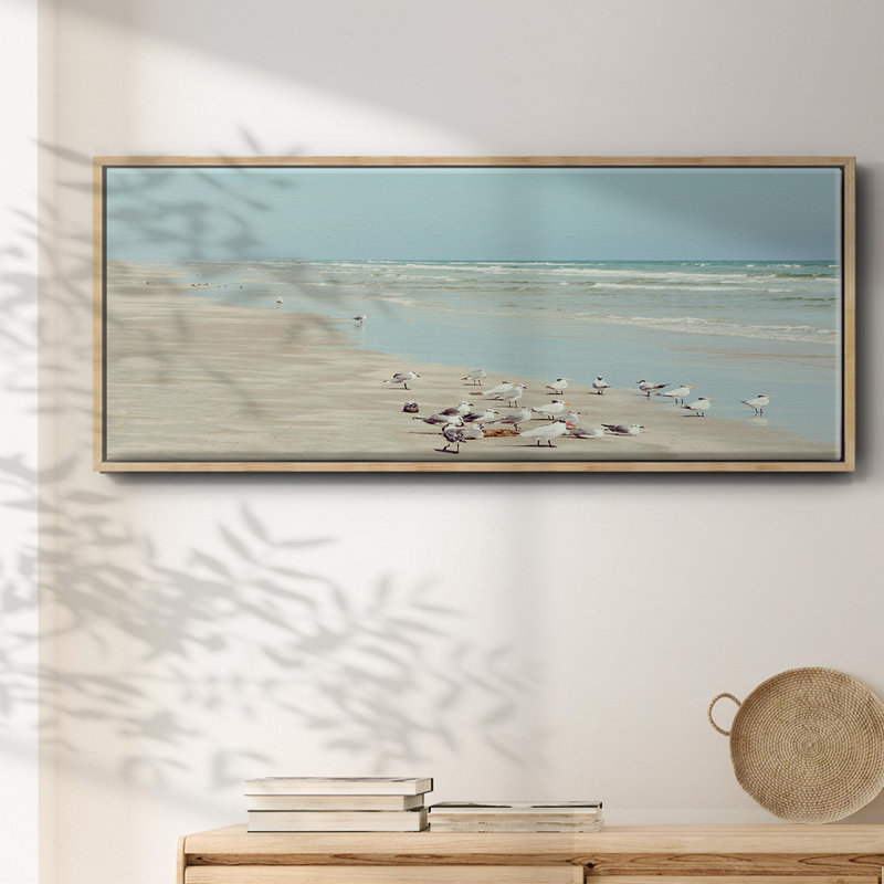 Padre Island Shore Birds - toile encadrée, H 20 po x l 50 po