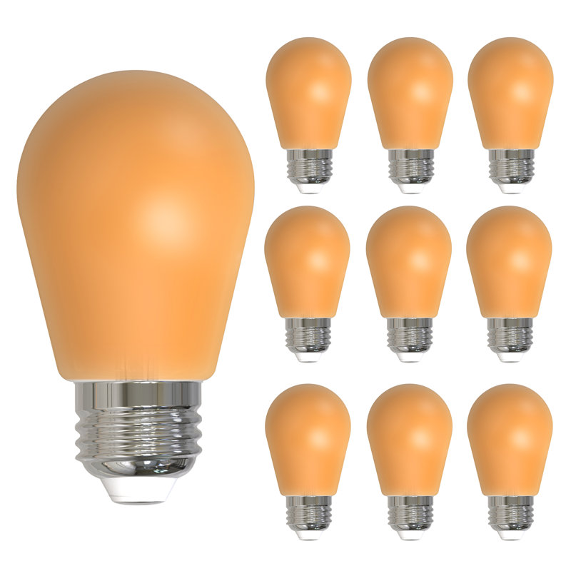 Ampoule DEL à culot moyen E26 à culot moyen E26 de couleur jaune équivalente 25 watts, Ambre