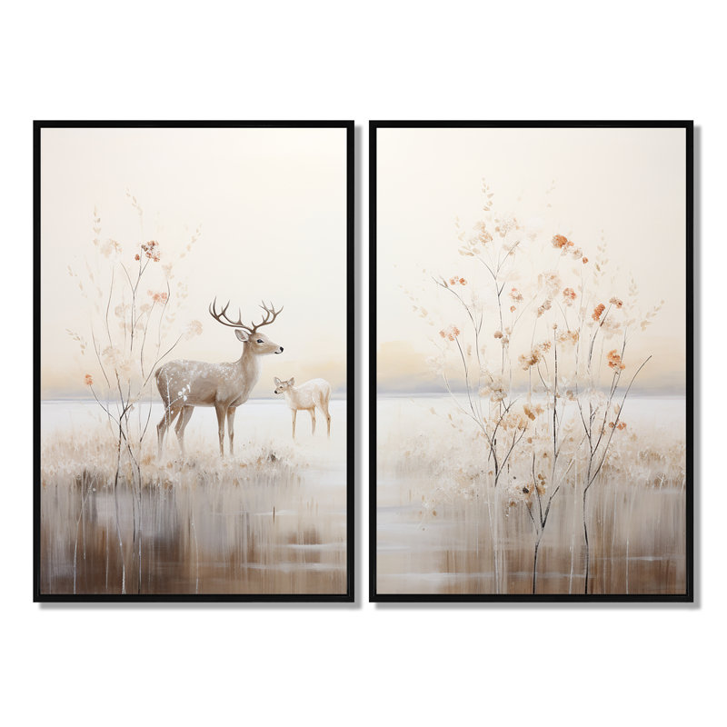 Décoration murale Beige, Noir, H 36 po x l 48 po, Impression encadrée flottante