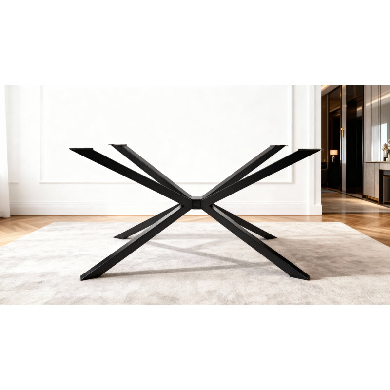 Ramlochan Table Base, 28" H x 53" W x 30" D, Black