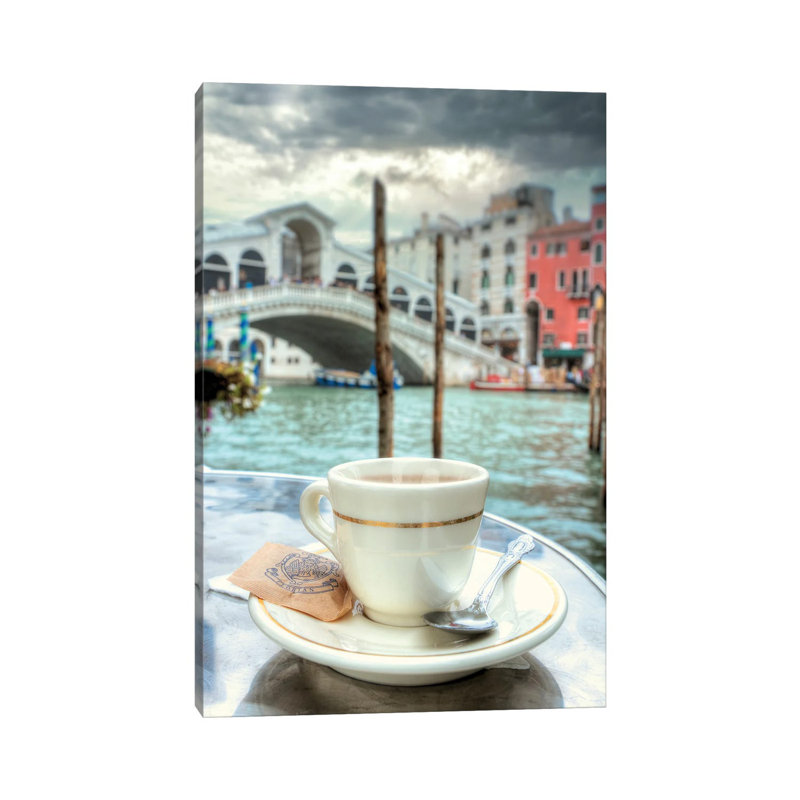 Caffe Rialto Bridge I 1 Piece Wrapped Canvas Painting, 30.48 cm H x 45.72 cm W