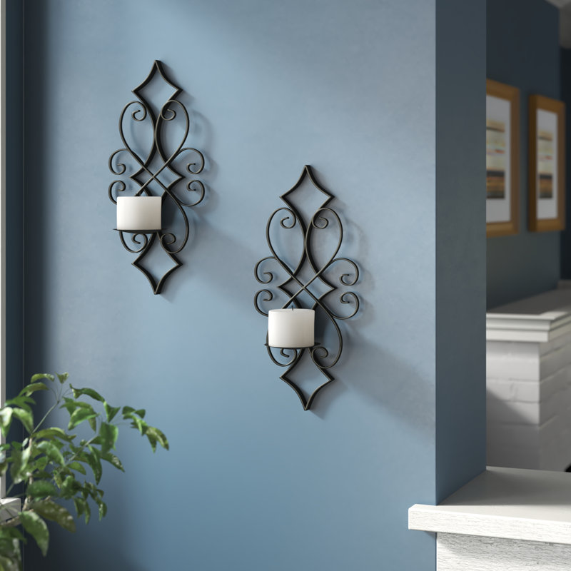 2 Piece Metal Wall Sconce Set