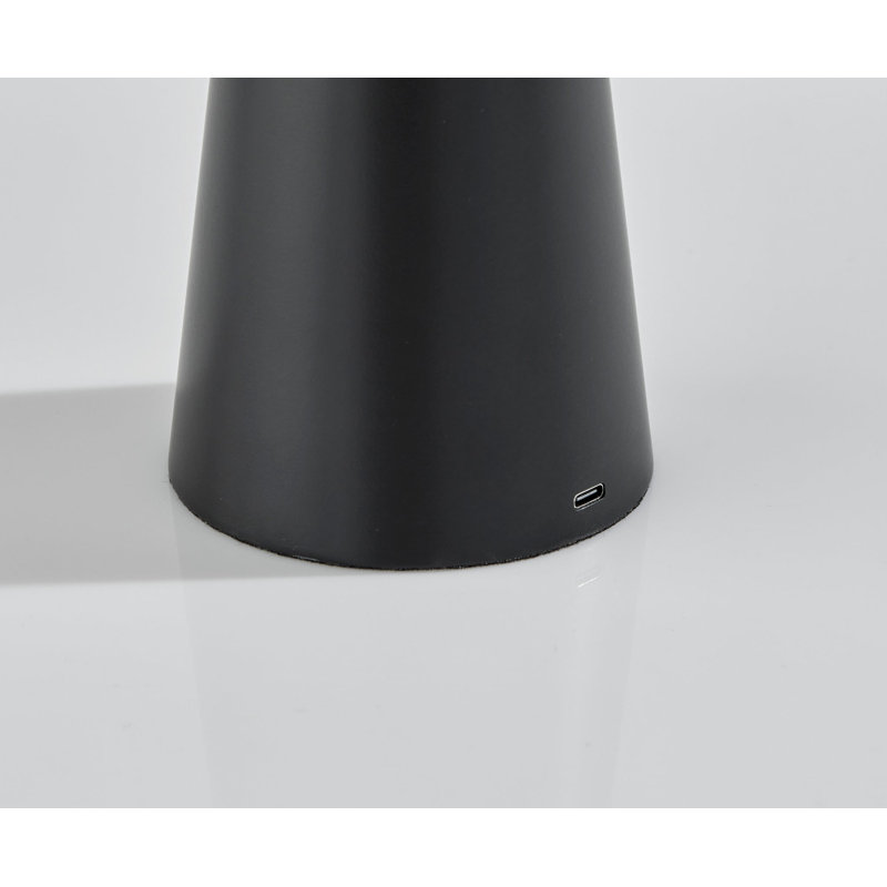 Lampe de table sans fil Jacky, Noir mat