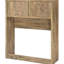 Chambre à coucher avec lit simple, tête de lit bibliothèque, tables de chevet avec rangement verrouillable, finition manguier, style moderne