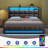 Jilissa Upholstered Bookcase Lift Up Storage Bed with Charging Station and RGB LED Lights-688655812-688655817