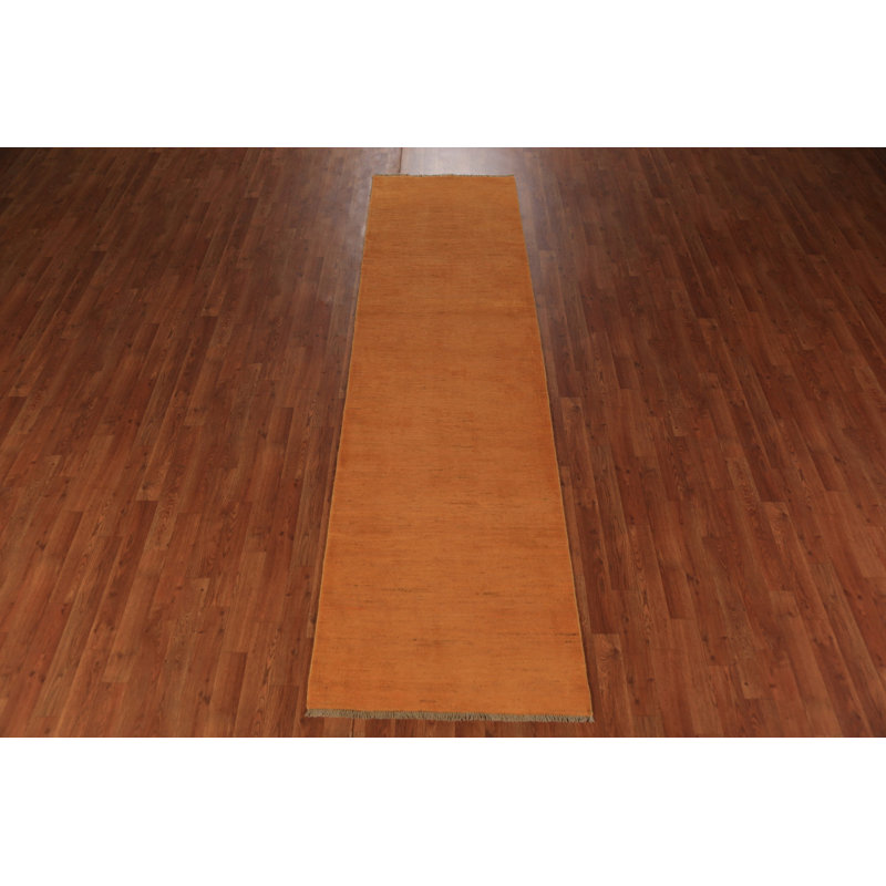 Orange Modern Gabbeh Runner Rug 3x10