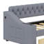 Lit de jour rembourré avec tiroirs, accoudoirs de rangement et port USB-561189049