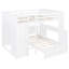 Lit mezzanine double avec lit simple autoportant, tablettes, bureau et garde-robe-85845240