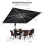 9' x 12' Double Top Deluxe Rectangular Lighted Cantilever Umbrella,Grey-47955065