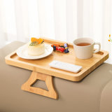 Stable Sofa Armrest Tray, Suitable For Wide Sofa Armrests, Foldable, Natural Colour