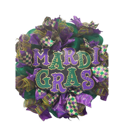 Couronne en filet Mardi Gras Deco