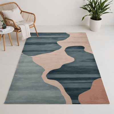 Watercolor Gray Indoor and Outdoor Area Rug