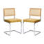 Ensemble de salle à manger rond 3 pièces à économie d'espace 24 po, table avec chaises en rotin-241997467-241997462