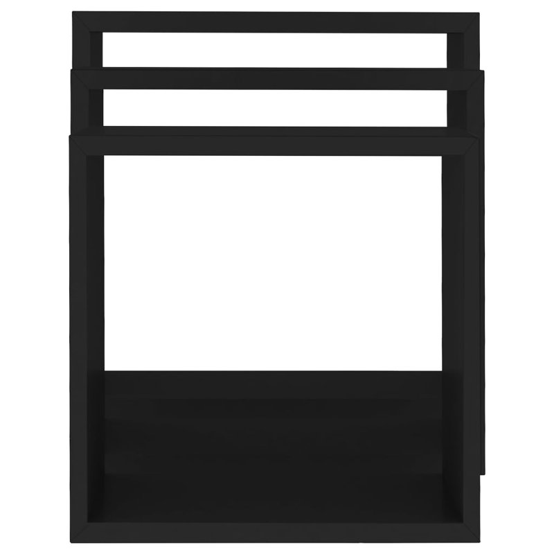 Arsula 3 Piece Wall Shelf Set, 30cm H x 30cm W x 10cm D, Black