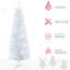 Arbre de Noël artificiel enneigé 5 pi, blanc crayon - branches réalistes, ignifuge, base en plastique, facile à assembler pour un usage intérieur arbre floqué, à assembler