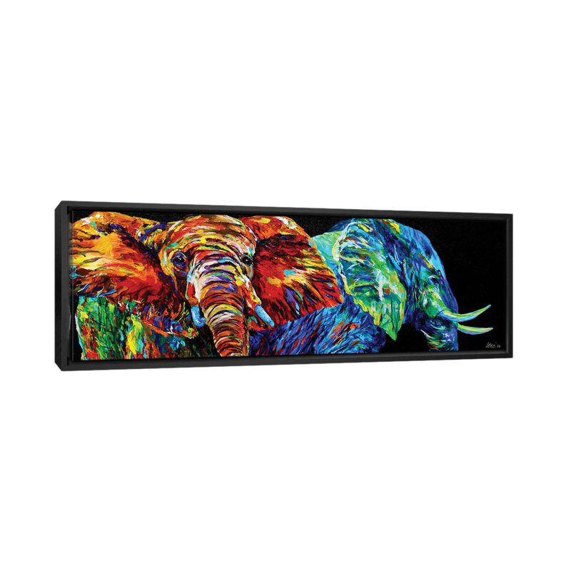 « feu et pluie », reproduction sur toile, H 16 po x l 48 po x P 1,5 po, Cadre noir