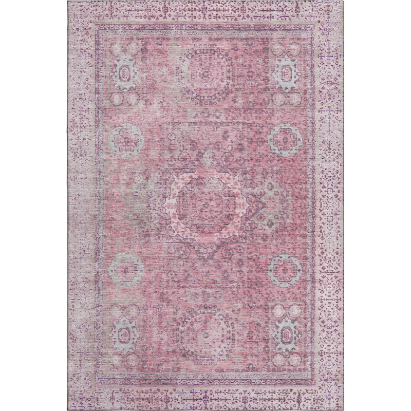 Premium Machine Washable Lubbers AMF1740 Border Rug, Rectangle 10' x 14'