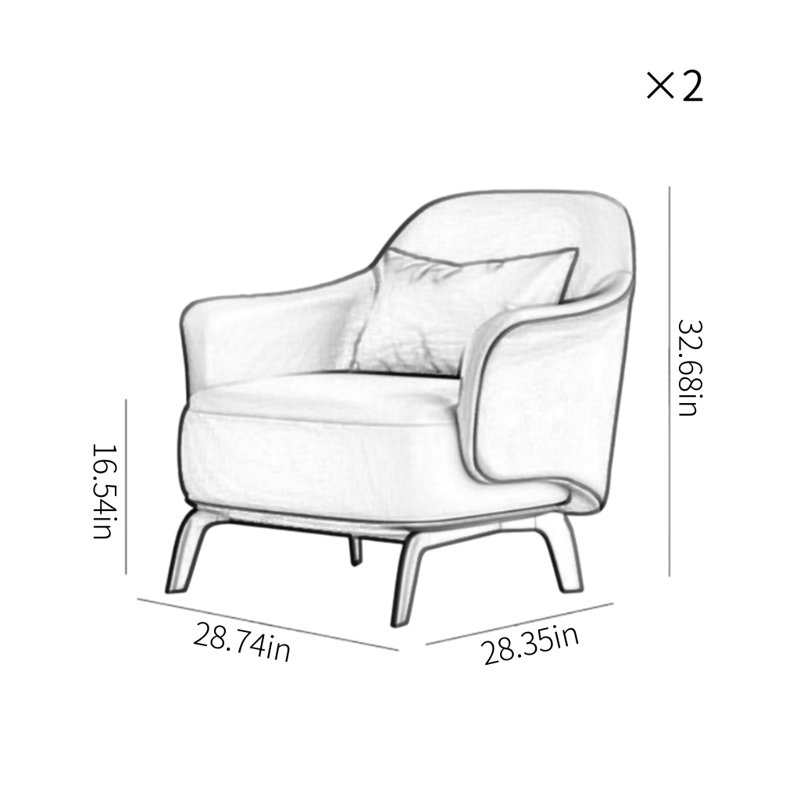 Chaise simple moderne de luxe simple et moderne (ensemble de 2), Noir / Orange