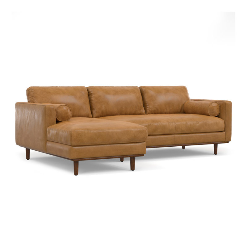 Canapé modulaire Morrison, Orienté à gauche (vu de face), Cuir brun clair