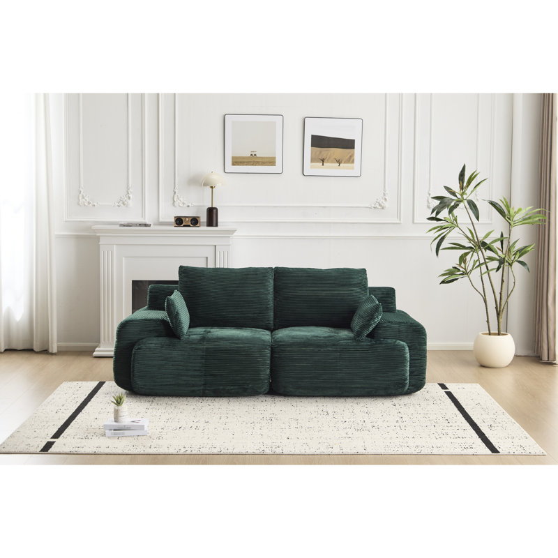 Mousse à mémoire de forme moderne à 2 places compressée avec un tissu de velours côtelé, animal de compagnie, sans assemblage, personnalisable pour le salon, les appartements, les chambres à coucher, personnalisable