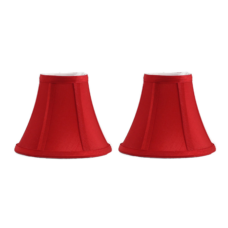 Abat-jour cloche en soie / shantung H 5 po x l 6 po (à pince), rouge
