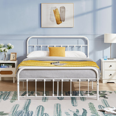 Kempst Queen Size Bed Frame with Headboard and Footboard, Classic Metal Platform Bed Frame, Mattress Foundation with Heavy Duty Metal Slats Support, No Box Spring Needed, Noise-Free