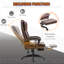 Fauteuil de bureau brun à haut dossier, avec vibration à 6 points, 5 modes, fauteuil de direction, fauteuil pivotant en cuir d'unité centrale, dossier inclinable et repose-pieds rétractable