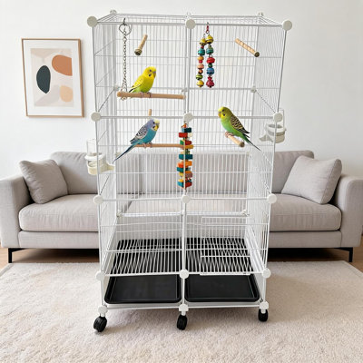 Large Birdcage Metal Flight Cage for Small Mid-Sized Bird