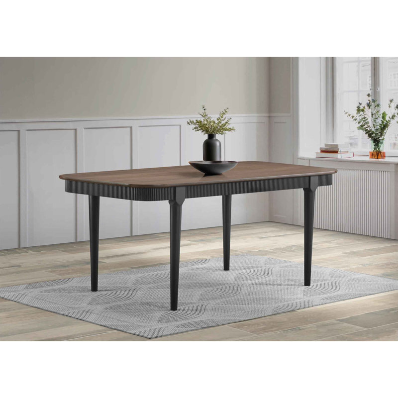 Havenwood Luxe Wood Dining Table, Walnut/Black