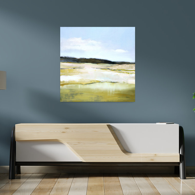 Hillside, paysage abstrait contemporain, art naturel, H 36 po x l 36 po