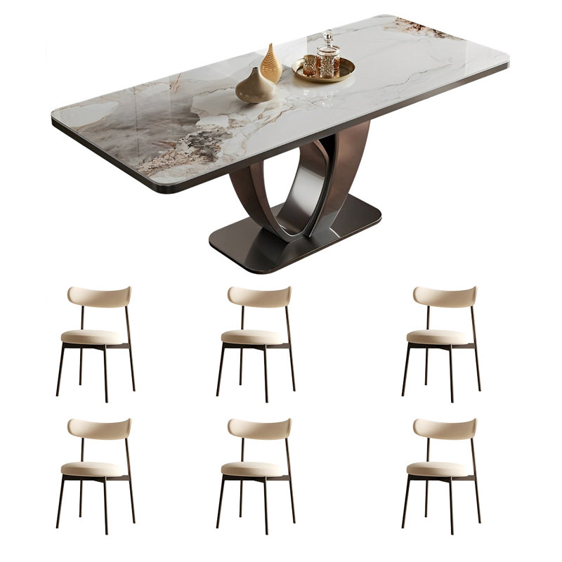 Ensemble de table et de chaises rectangulaires Home Rock, H 29,52 po x L 62,99 po x l 33,46 po