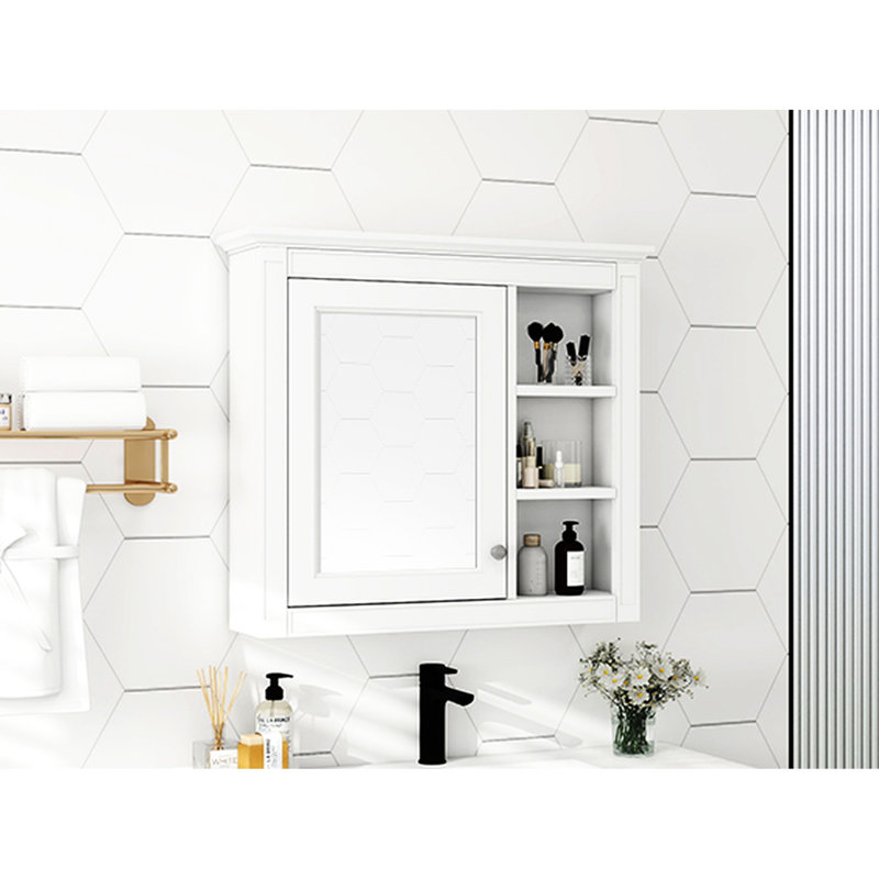 Armoire murale de salle de bain 30 po x 28 po avec miroir, beaucoup d'espace, style moderne, armoire à miroir 28 po, monté, panneau de rangement dissimulé