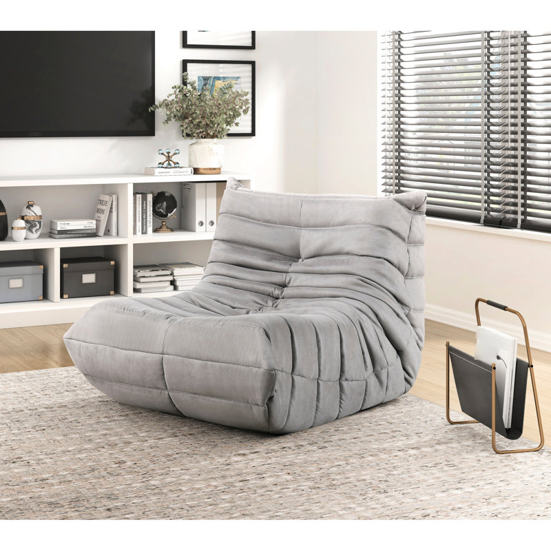 Siège de luxe en microfibre gris, confortable, hauteur d'assise de 14 po, fauteuil d'appoint, design moderne
