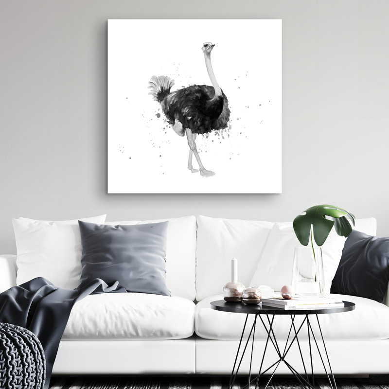 Proud ostrich - 32"x32" art on canvas