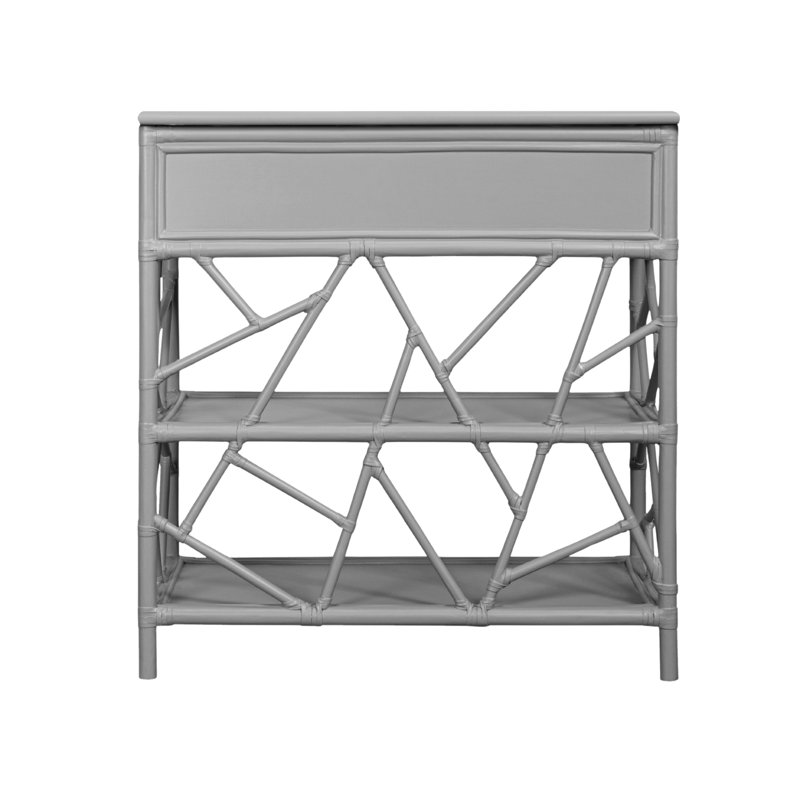 End Table with Storage, Light Gray