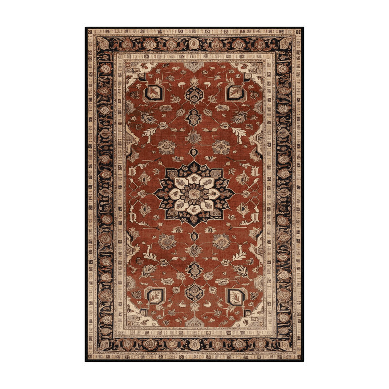 Machine Washable Persian Brown Area Rug, Rectangle 2' x 3'