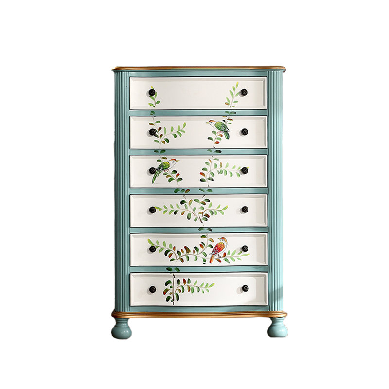 Chic Mediterranean-Inspired 6-Drawer Accent Chest