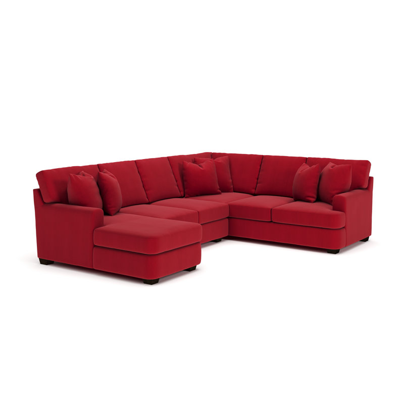 Emilio Upholstered Sectional, Left Hand Facing, Bayou Flame Canvas