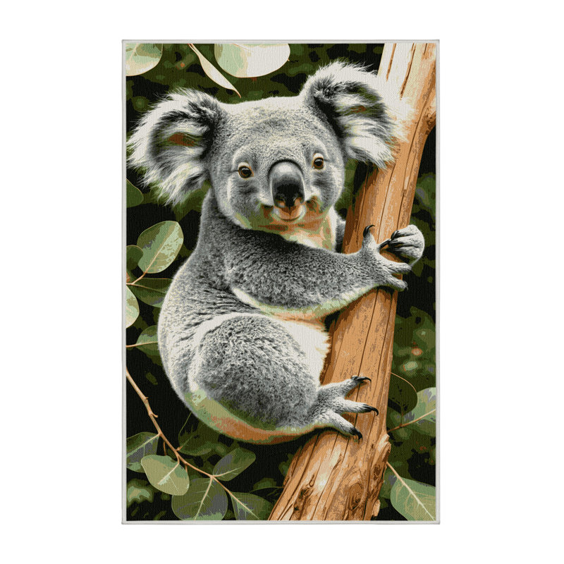 Washable Koala Wildlife Area Rug, Runner 2' x 4'