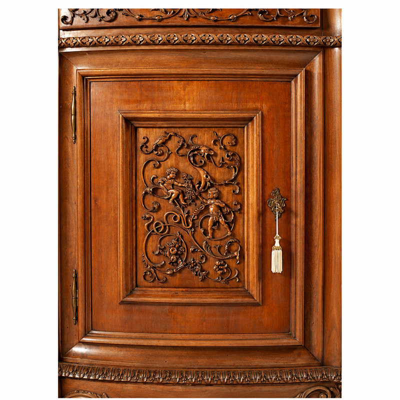 Original Italian Antique Hand-Carved Walnut Sideboard